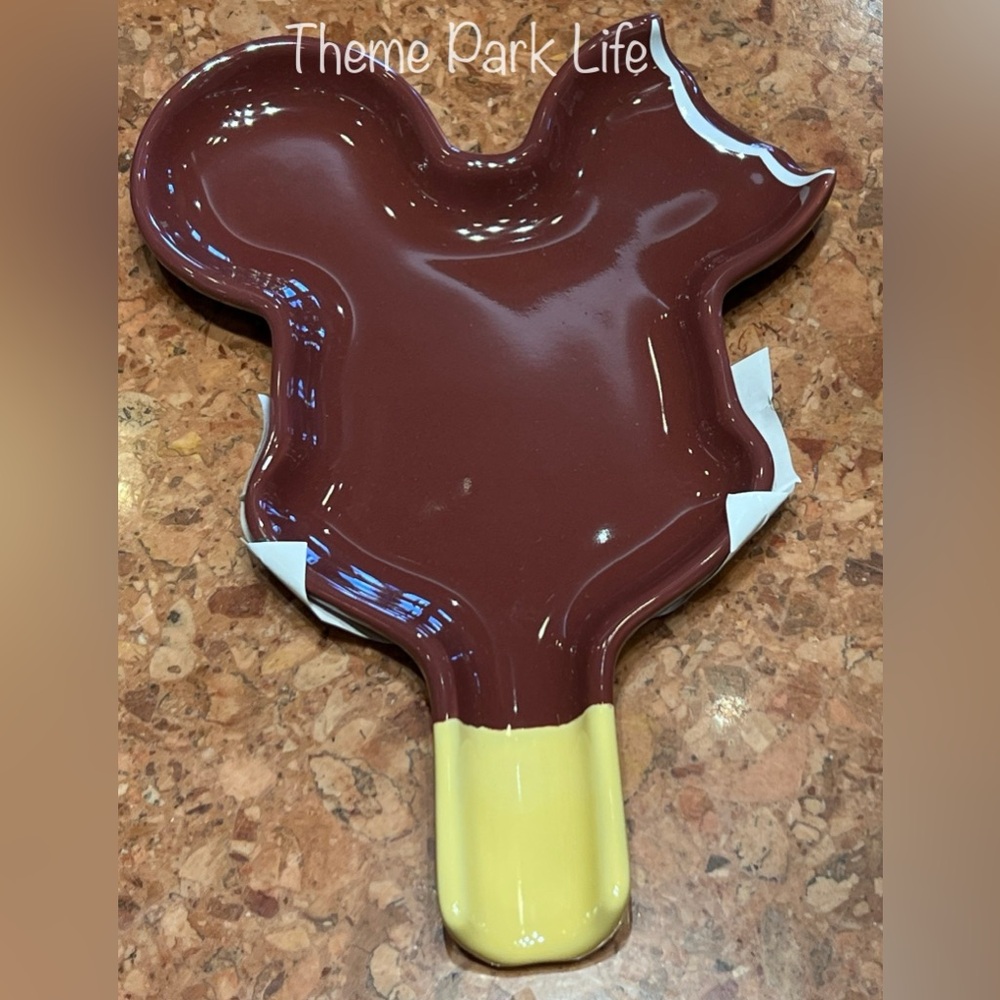 2025 Disney Parks Mickey Chocolate Ice Cream Bar Ceramic Kitchen Spoon Rest NEW